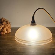 Pendant light, frosted pink glass