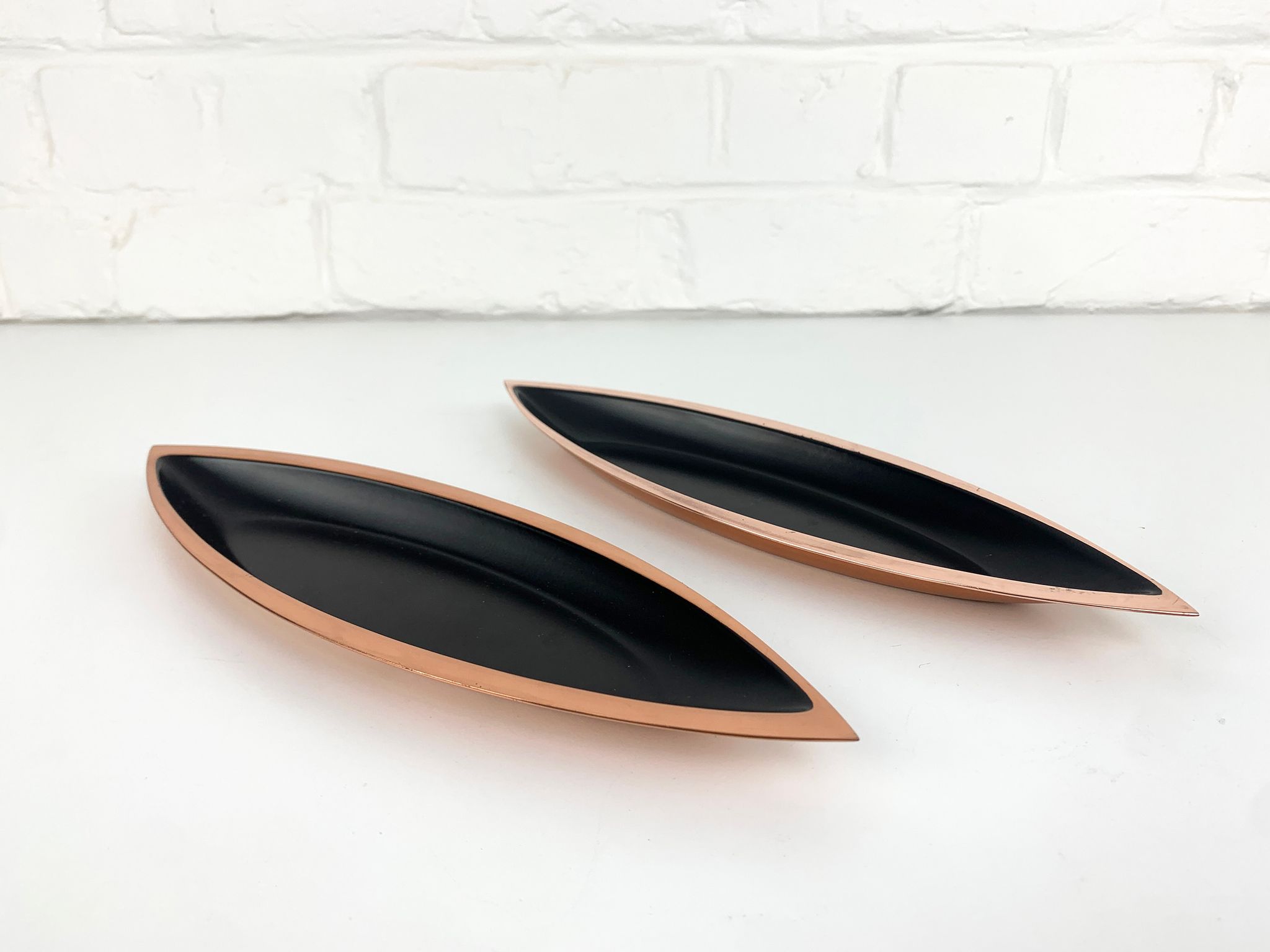 Pair of scandinavian copper cups or bowls ystad metall, design gunnar ander, sweden