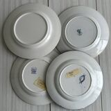 4 assiettes dépareillées anciennes bleues