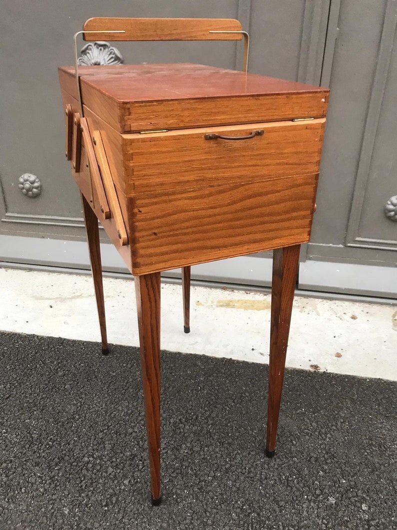 Scandinavian vintage sewing box worker