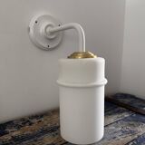Vintage white opaline wall light