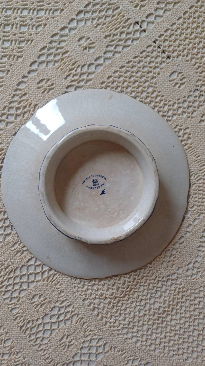 Ironstone Compote Dish Sunflower