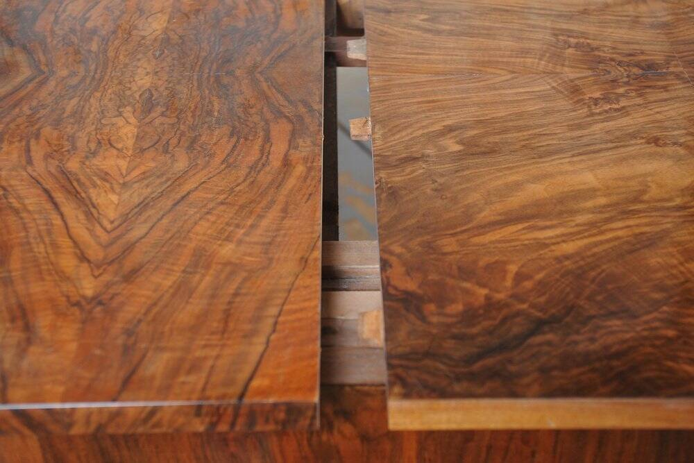 Art Deco Extendable Dining Table in Beech and Spruce, Czech, 1930s