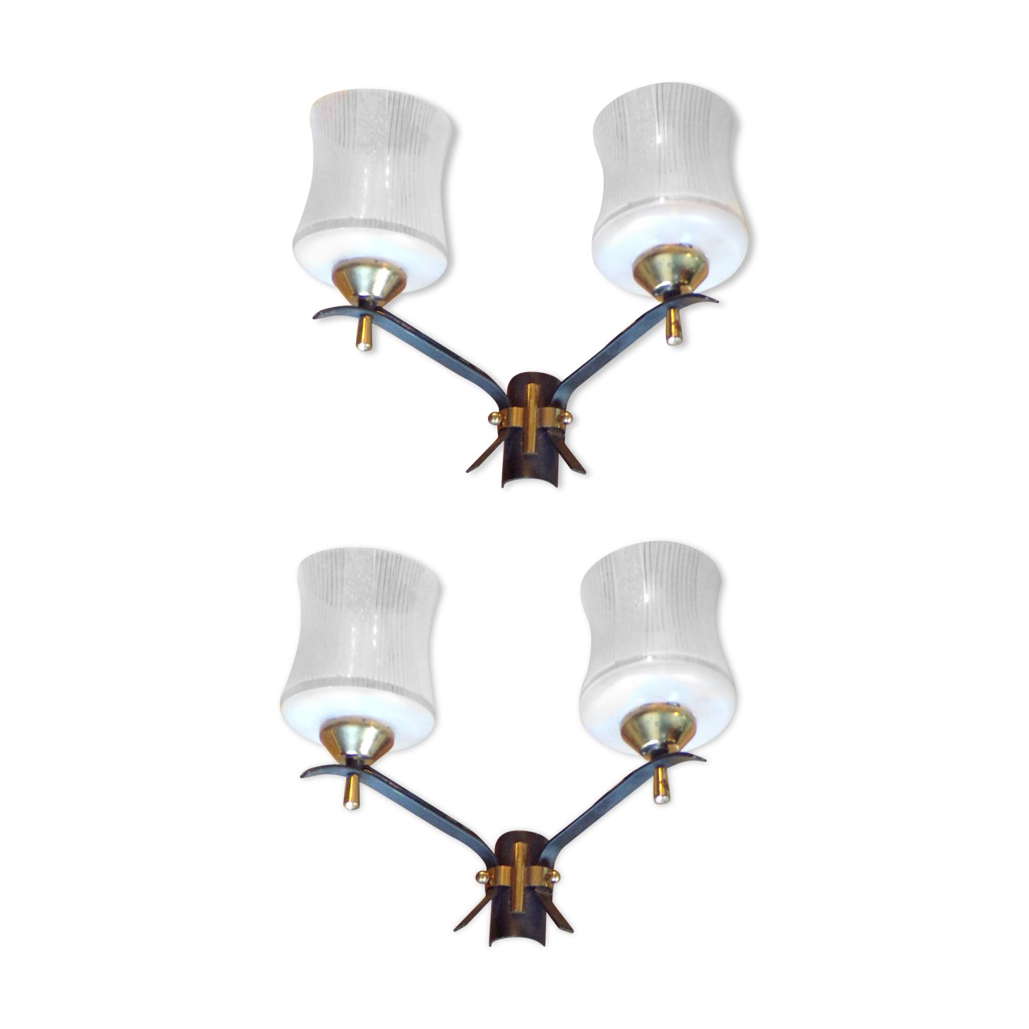 Paire d'appliques doubles vintage