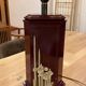 Pair of large vintage lacquered wooden lamps, Eric Maville style.