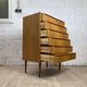 Scandinavian chest of drawers 6 vintage oak drawers, 60s