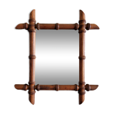 Wooden barber mirror imitation bamboo from the 20s