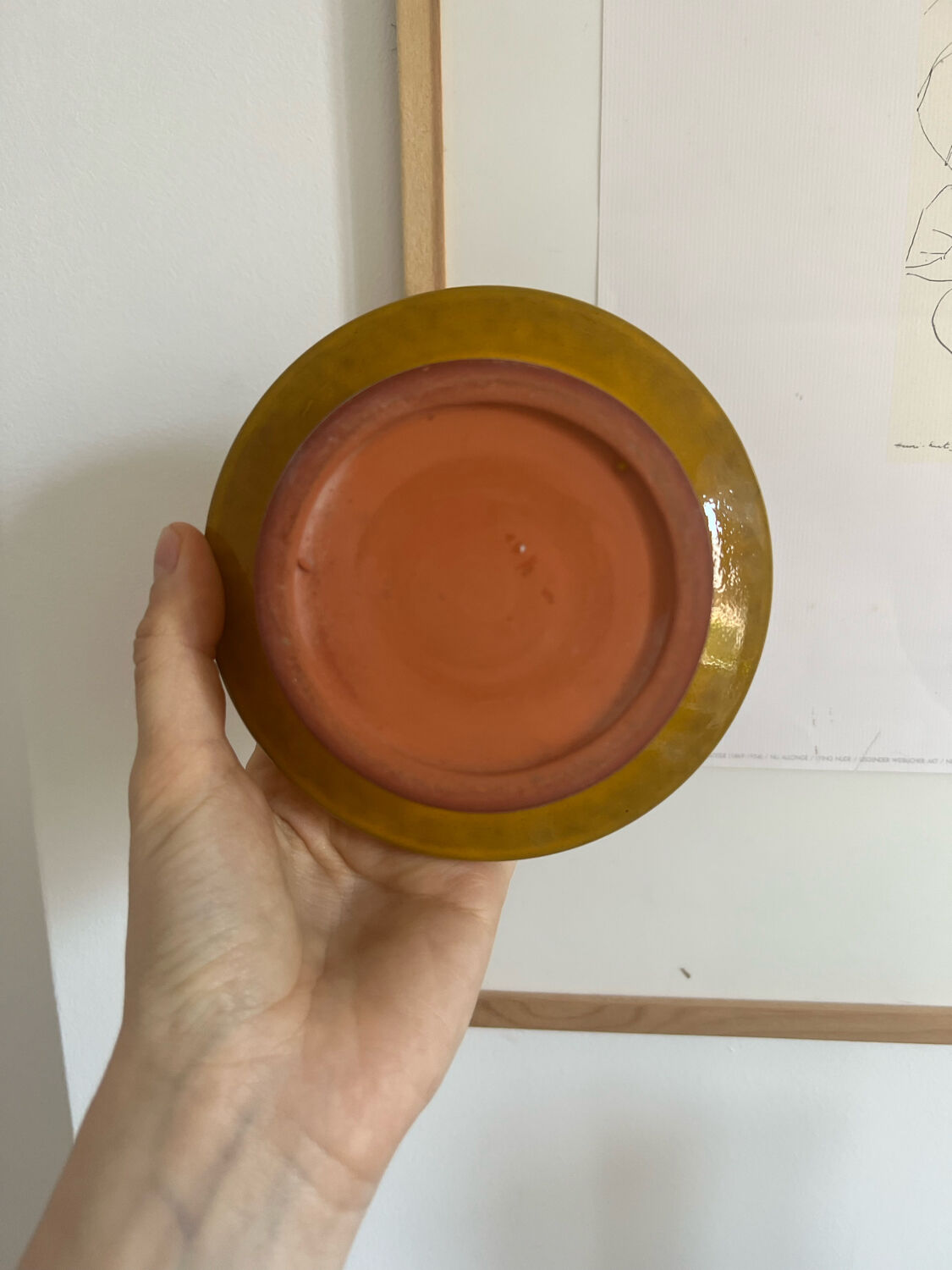 Vintage yellow seventies ceramic bowl