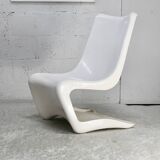 Fauteuil space age en fibre de verre laquée blanche, circa 1970
