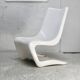 "Space age" armchair. Fiberglass. White lacquered. circa 1970