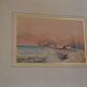 Old watercolor painting of seaside landscape signed H. Jeannolle 19th century