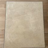 Coffee table in travertine bronze and copper