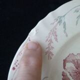 Compote dish, footed bowl Longwy pottery Poppy model