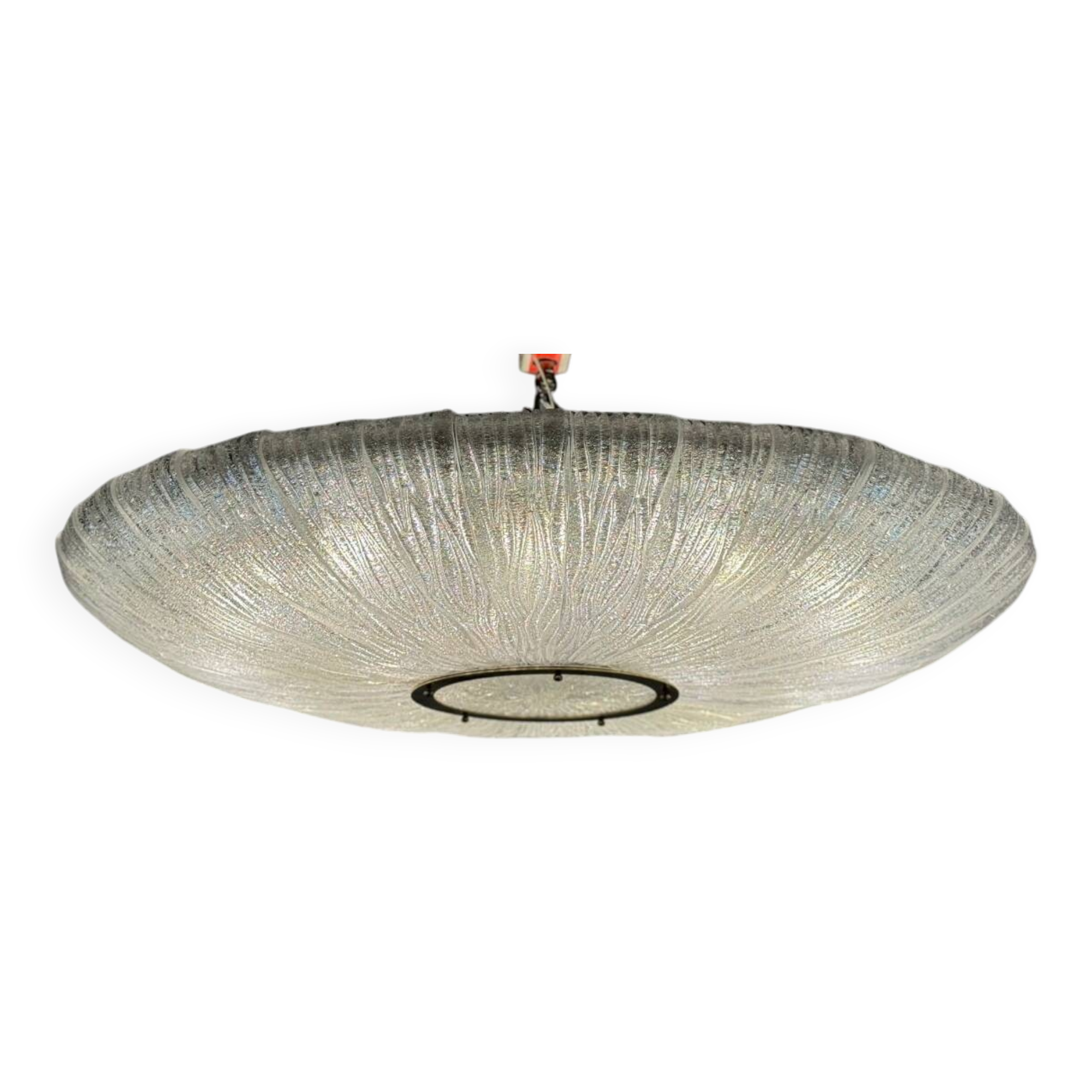 Important glass and brass chandelier, Venini circa 1960, one pair available