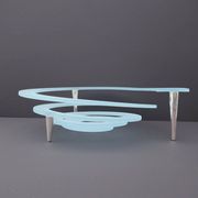 "Spirale" fruit bowl by Giuseppe Rocco for RSVP in glass and silver-plated metal, Italy 1980
