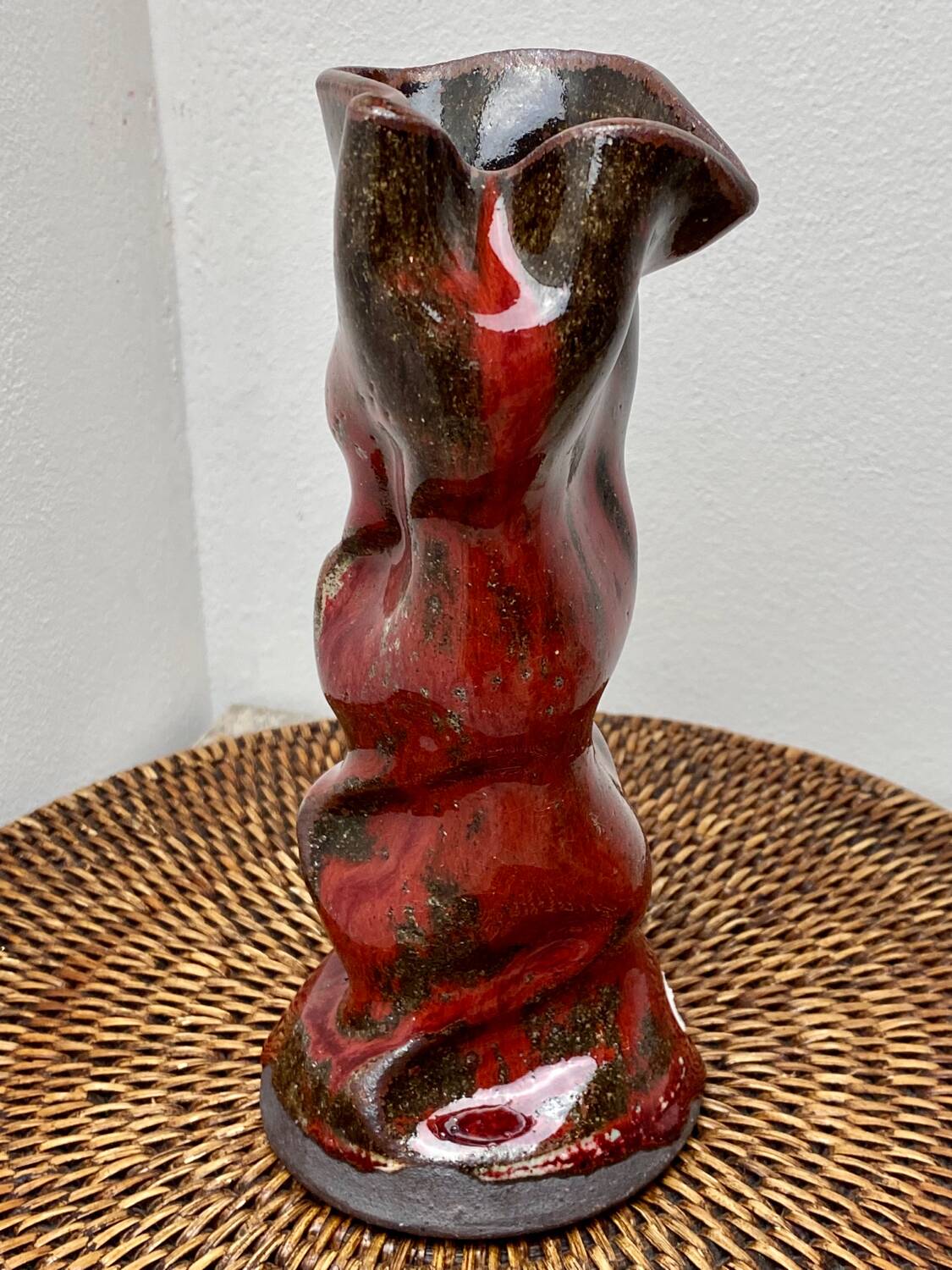 Delahay P ceramic crumpled vase