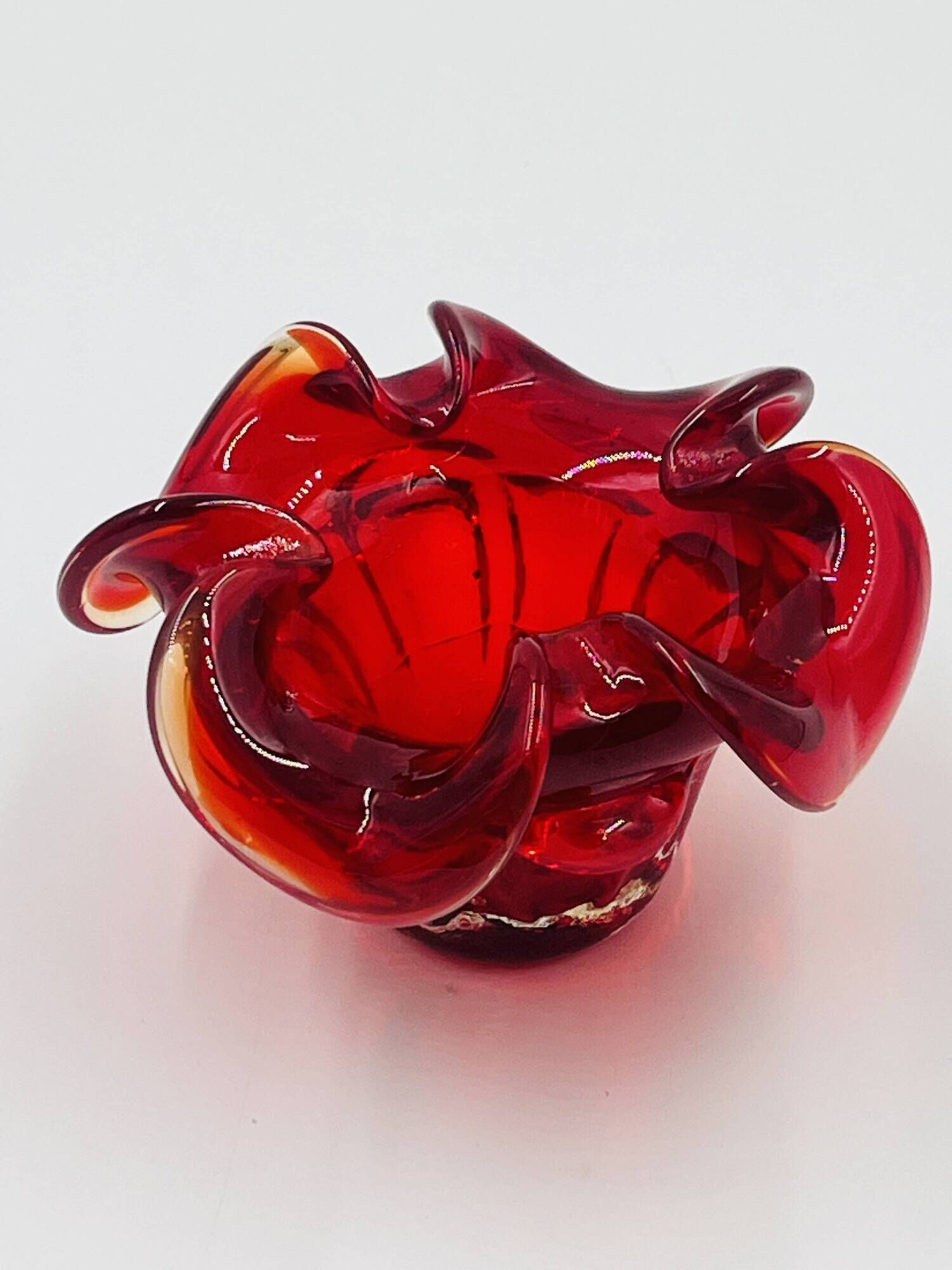 Organic Red Glass Bowl