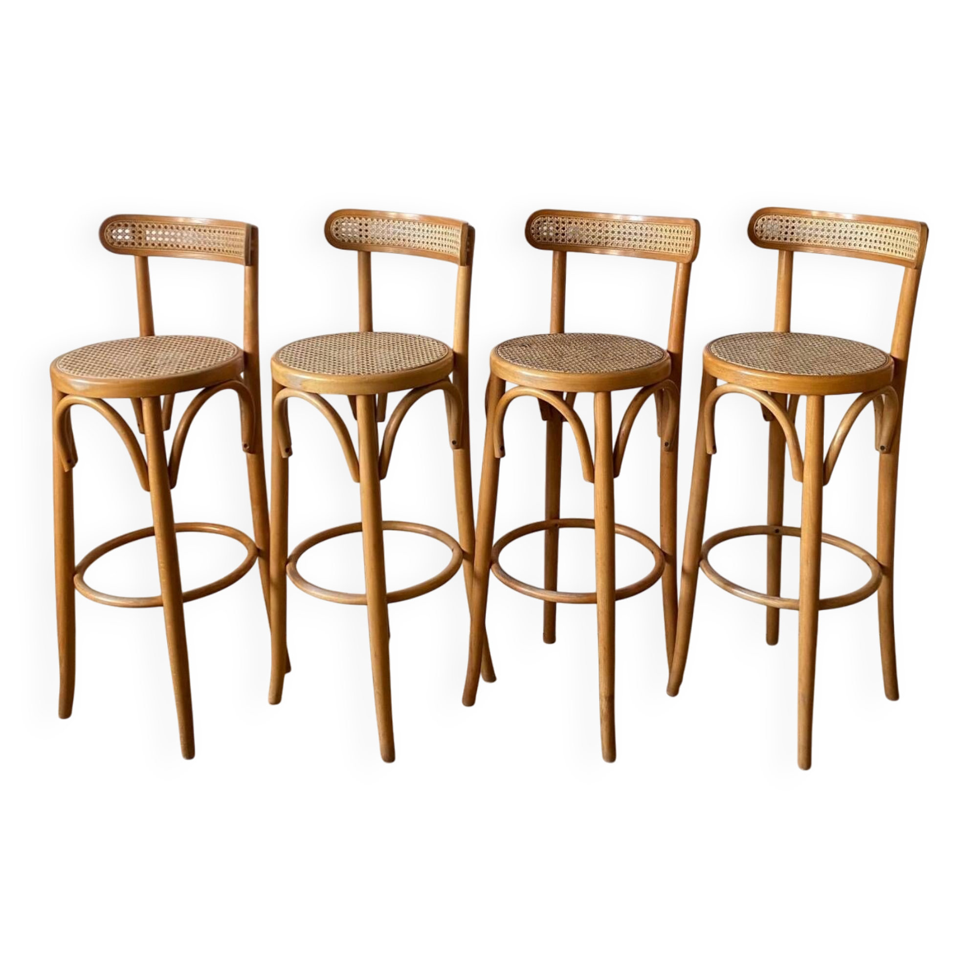 Canework and bentwood bar stools