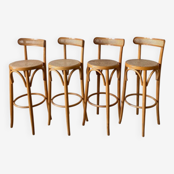Canework and bentwood bar stools
