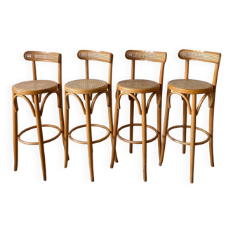 Canework and bentwood bar stools