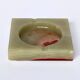 ​Italian ashtray in green and red onyx - 15 cm x 15 cm