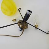 Yellow glass paste mushroom lamp in Art Nouveau style