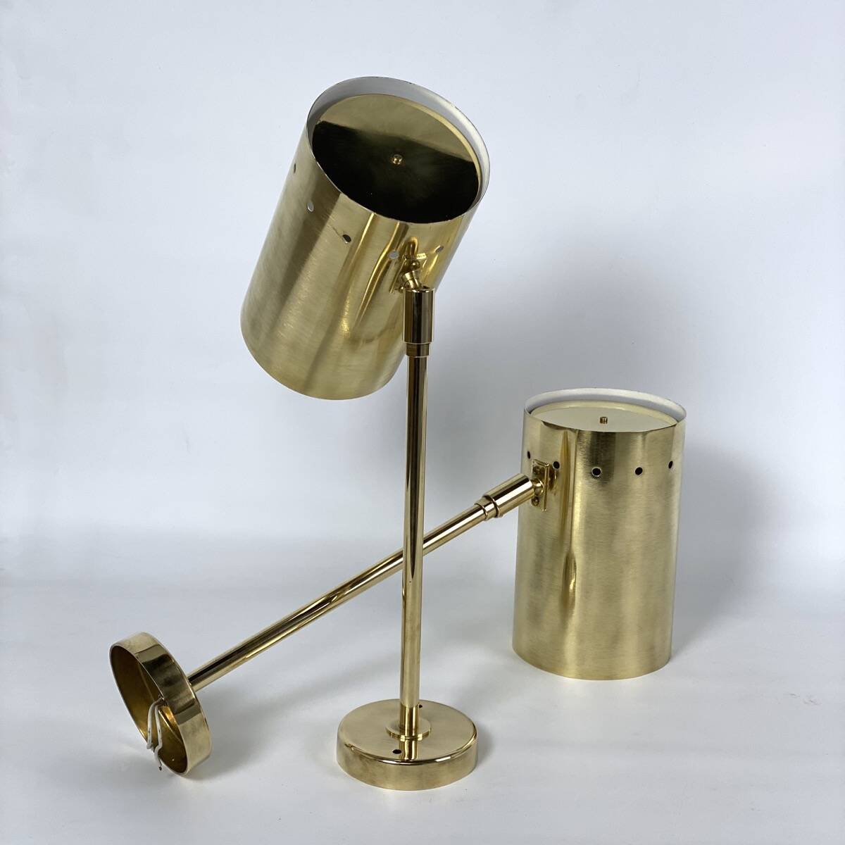 Large pair of brass wall or ceiling lights, 1960.