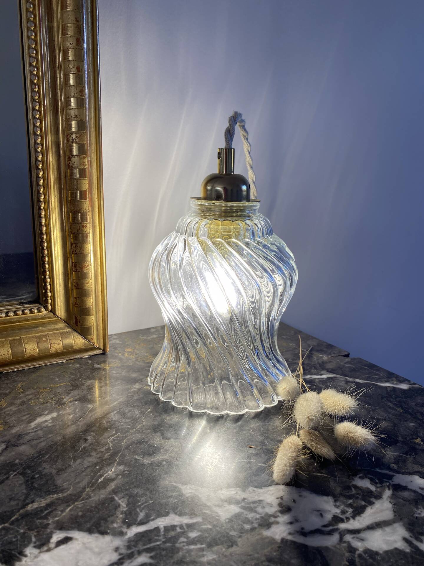 Vintage glass globe lamp