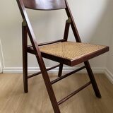 Folding chair occasional chair vintage wooden office chair with cane seat