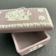 Pink "jasperwaer" biscuit box signed Wedgwood