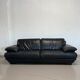 3-seater navy blue leather sofa by Natuzzi