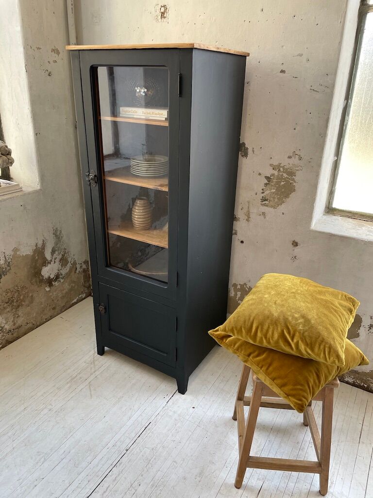 Old black storage window