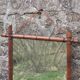 Vintage wooden turned mirror in bamboo style – 1950s/60s