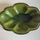 Ribbed dish in green glazed stoneware Dieulefit Poet Laval 1950