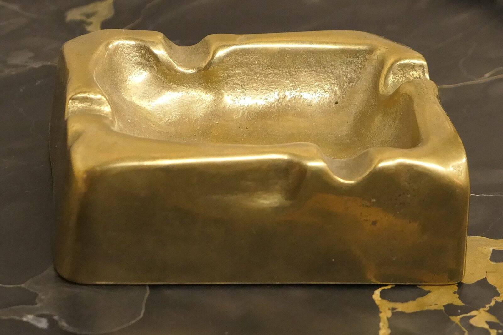 Brutalist bronze ashtray, Lauterbach, France, 1950s