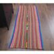 Vintage Turkish Hand-Knotted Wool Cotton Beige Kilim Runner Rug 76x198