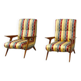 1970's Italian lounge chairs with a funky twist