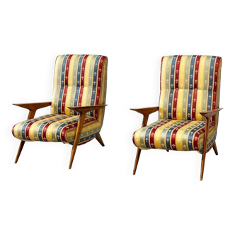 1970's Italian lounge chairs with a funky twist