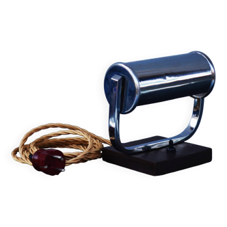 Lampe de bureau Art Déco chromée pour banquiers