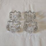 Set of 4 crystal candle holders