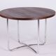 Bauhaus Round Coffee Table in Beech and Wenge, Czech, 1930s