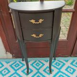 Black patina bedside table