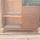 Asymmetrical oak cabinet