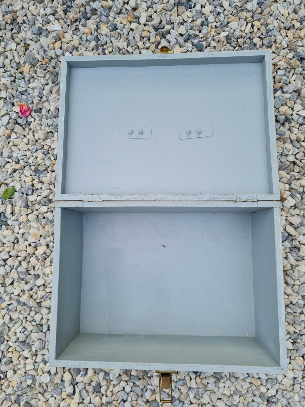 Portable pharmacy box made of vintage wood