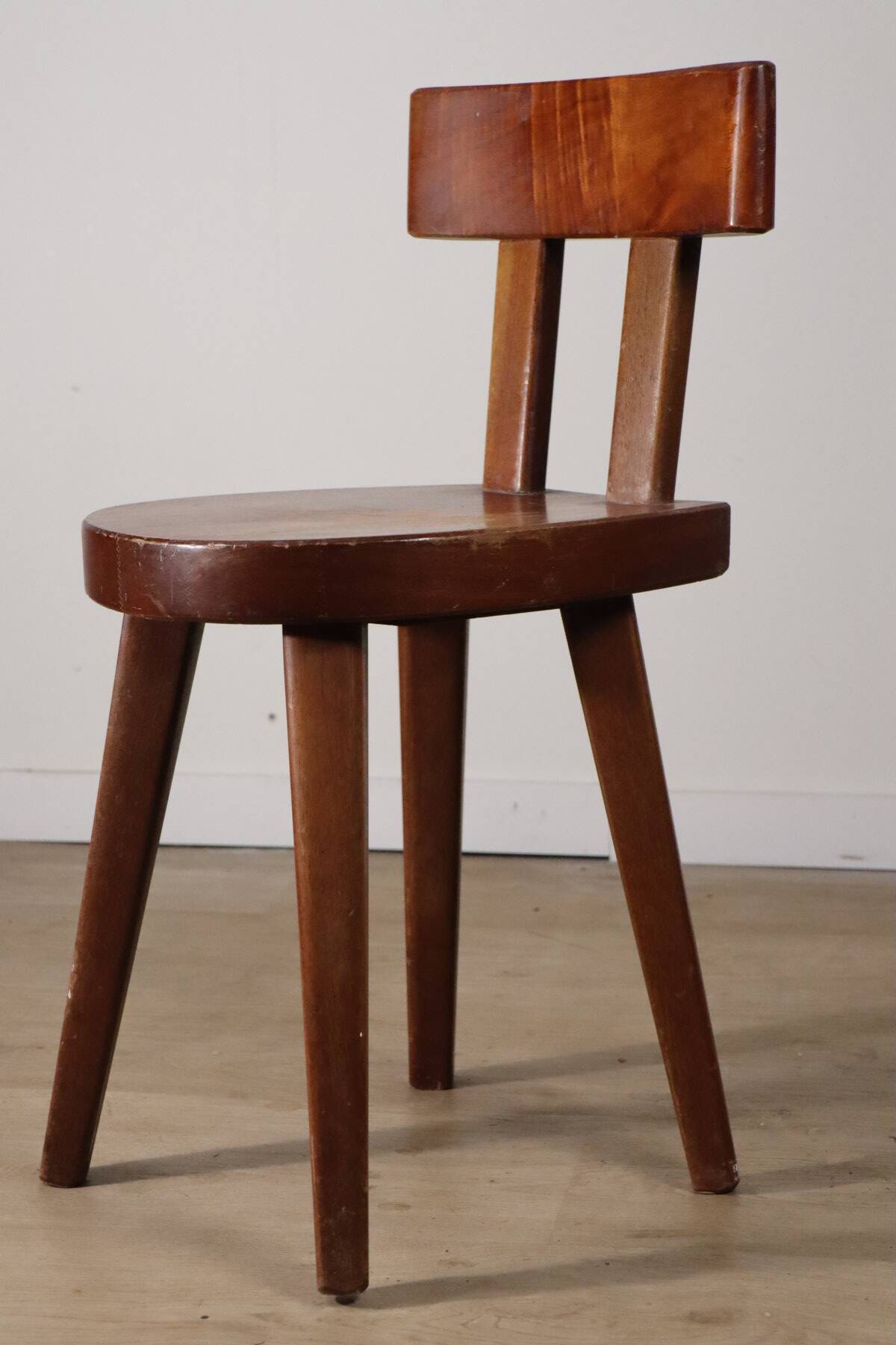 Chaise en acajou par Christian Durupt - Méribel - 1960