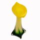 Vase soliflore forme arum arôme vert jaune verre Murano ⋆ Brocante Chic
