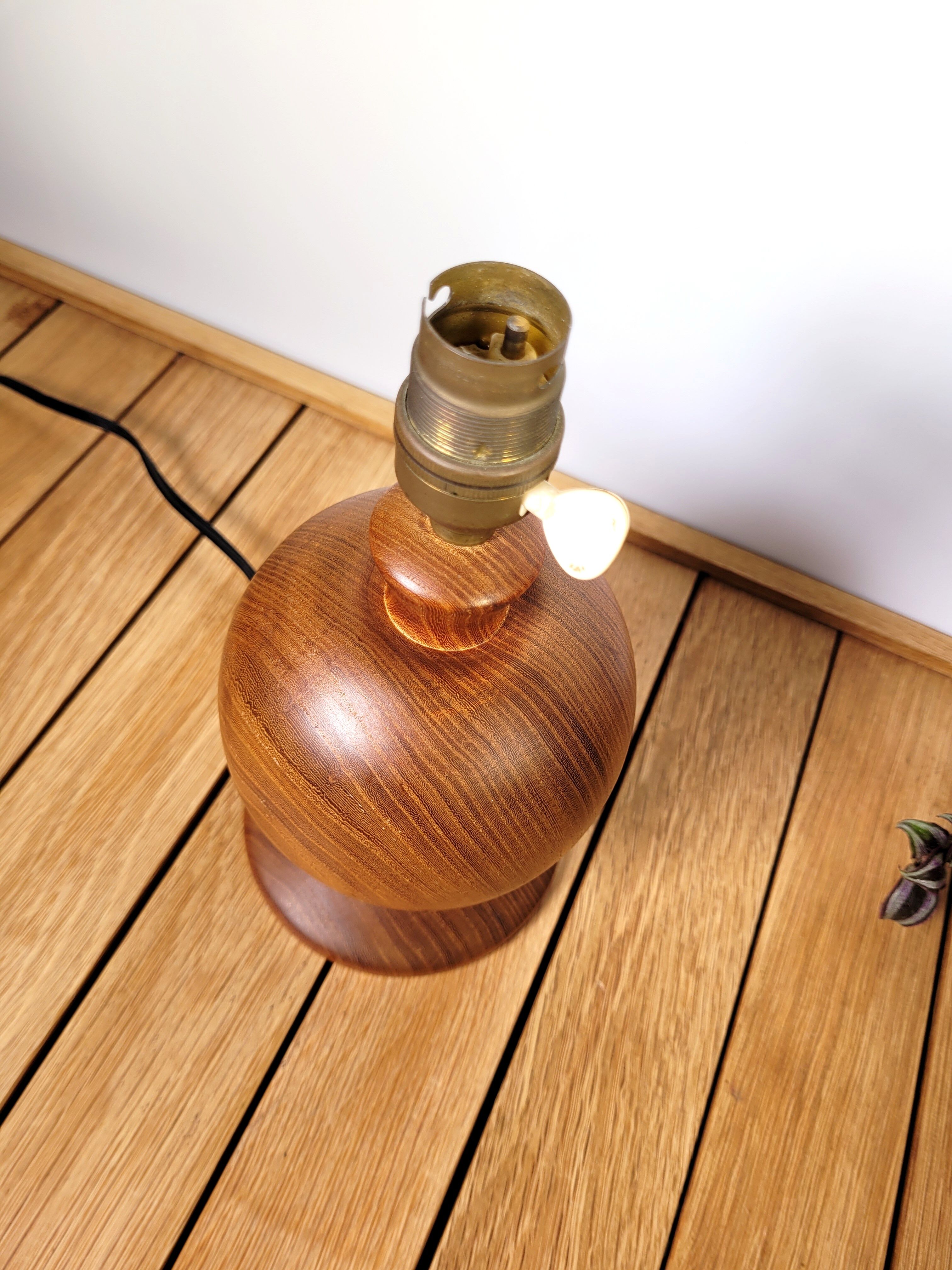 Vintage lamp foot turned wood