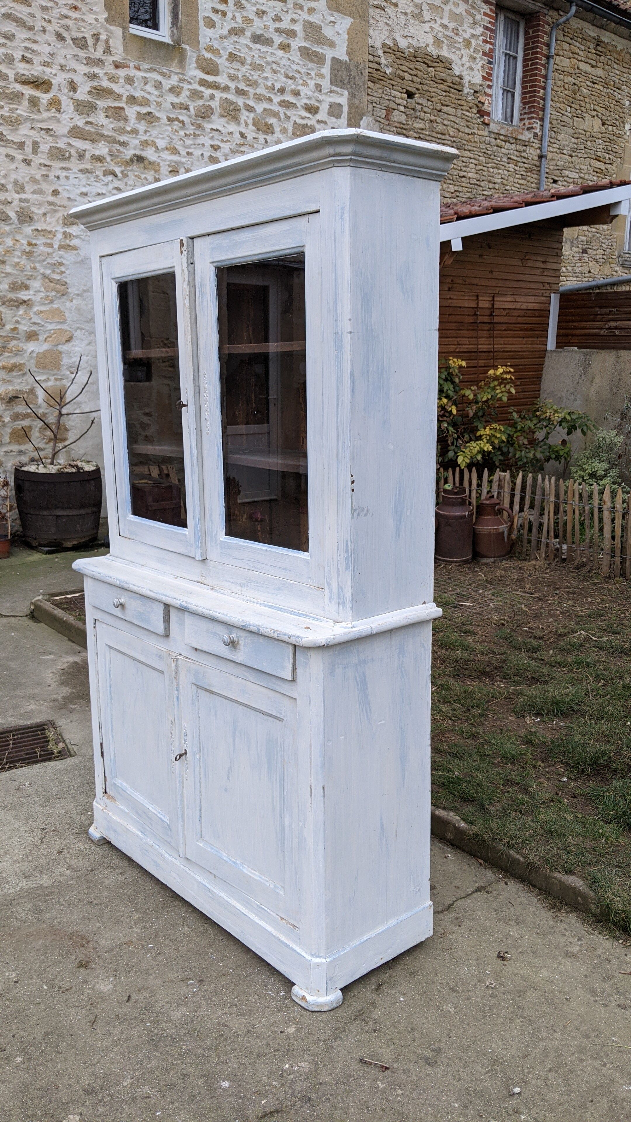 Old buffet two glass bodies