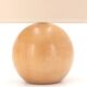 Wooden ball lamp, beige lampshade, 1970s