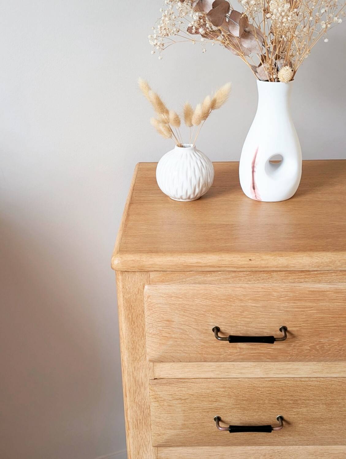 Commode vintage 50/60 rénovée hêtre et pieds compas